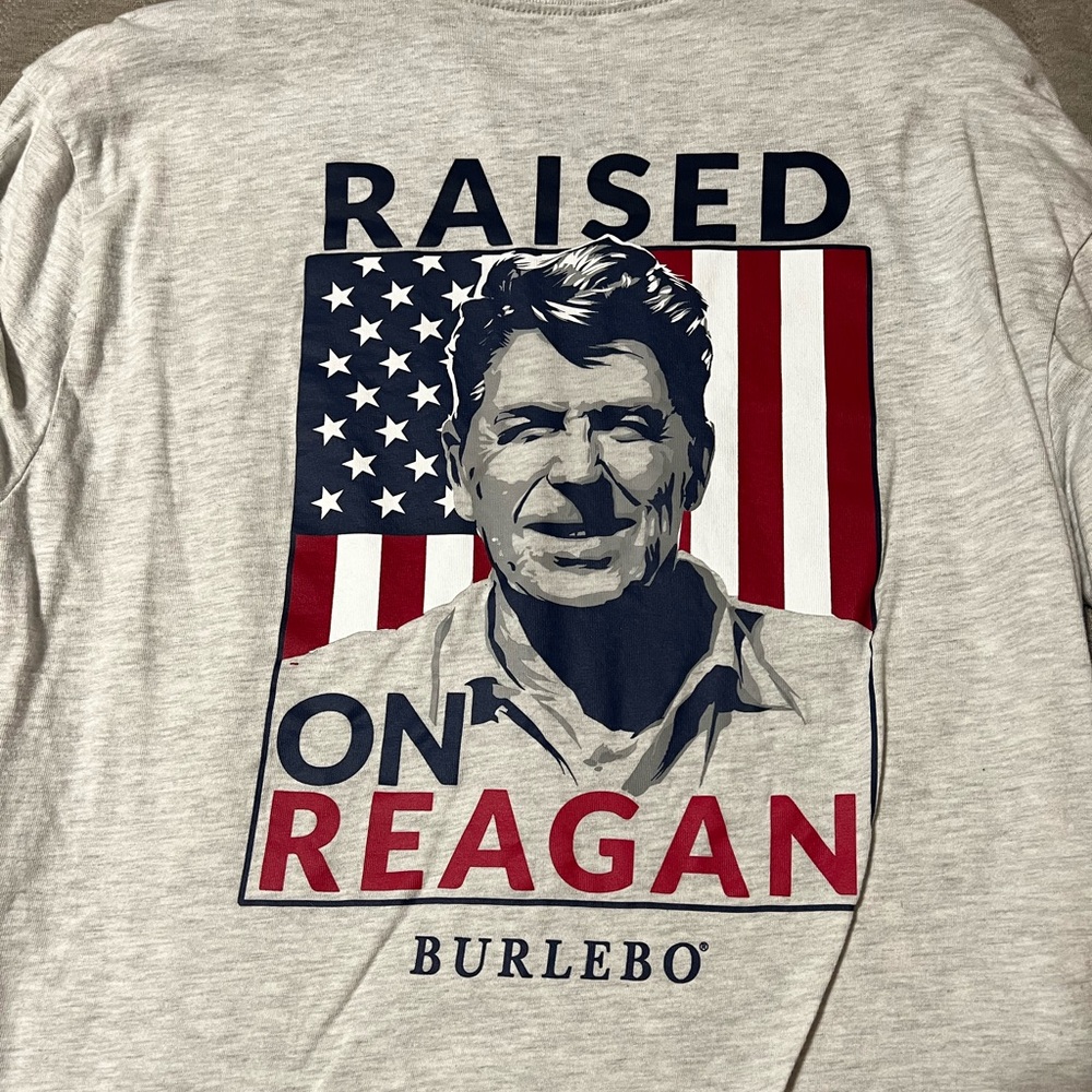 BURLEBO LS tee. raised on Reagan. Size Medium